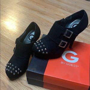 Black studded booties